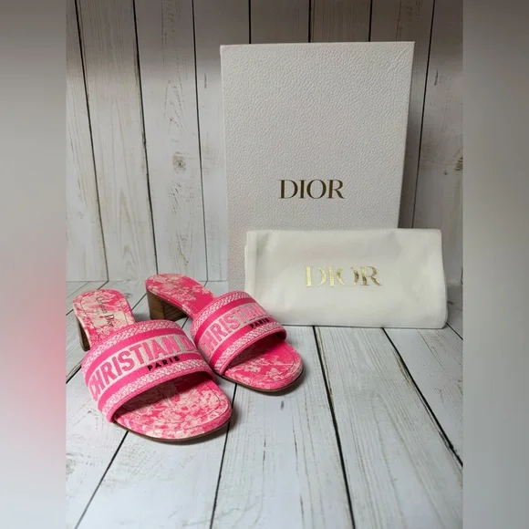 Dior Shoes Christian Dior Cotton Toile De Jouy Embroidered